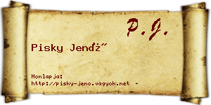 Pisky Jenő névjegykártya