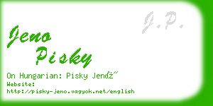 jeno pisky business card